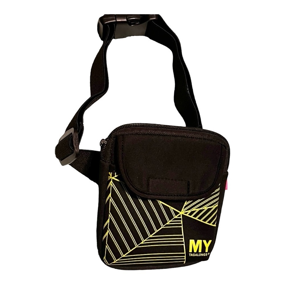MY Tagalongs neoprene fanny/hipster pouch adjustable elastic belt black & green - Picture 6 of 8